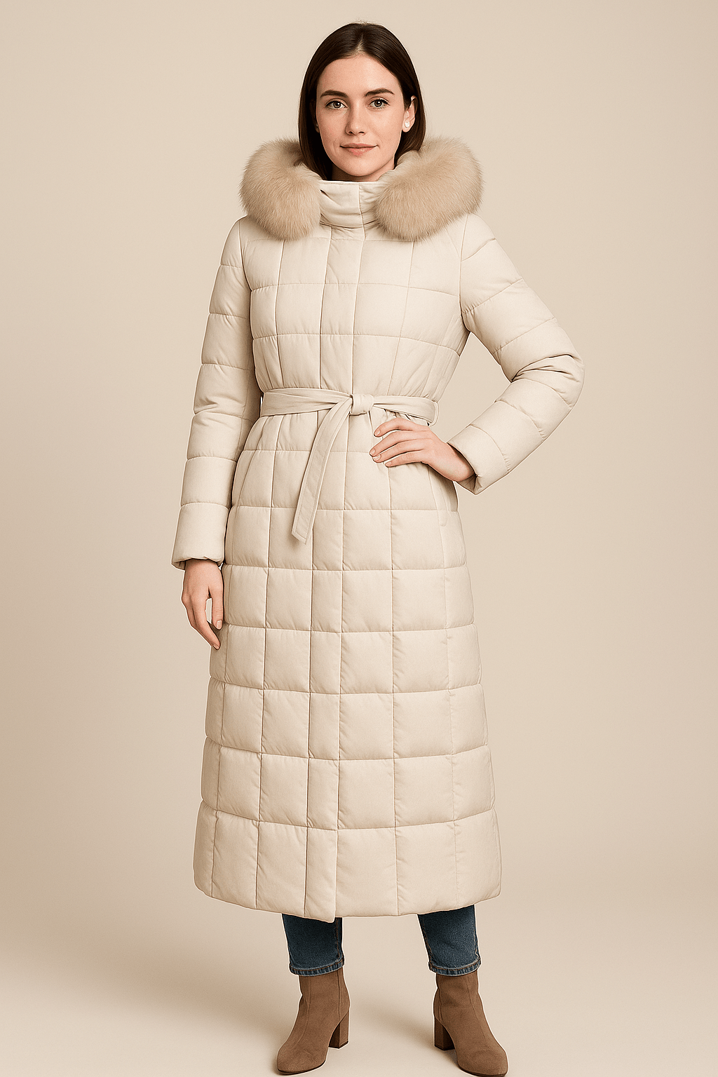 WW | Padded and fur-trimmed winter coat