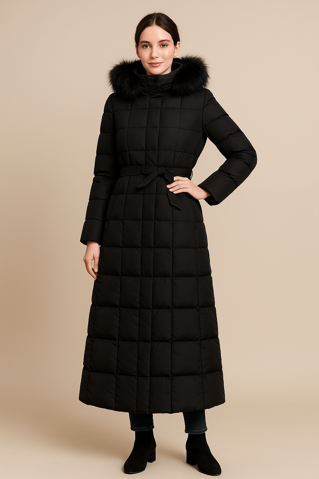 WW | Padded and fur-trimmed winter coat