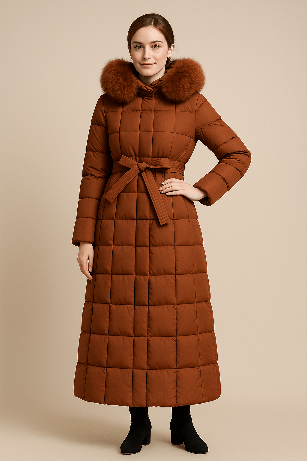 WW | Padded and fur-trimmed winter coat