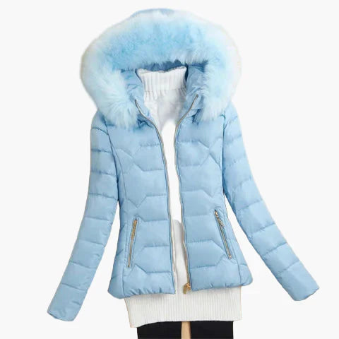WW | Winter Steppjacke mit Kapuze und großem Kragen - Eleganter City-Style für kalte Tage