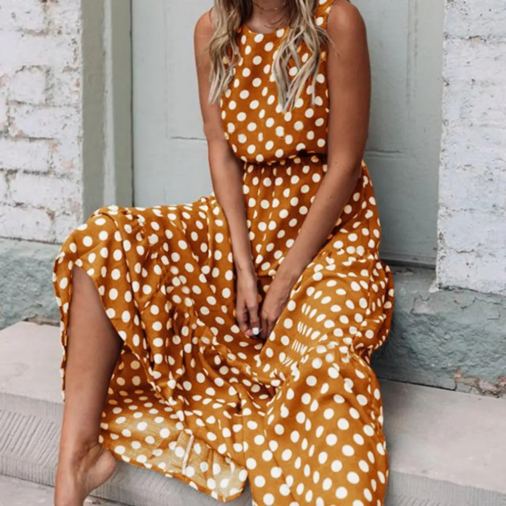 Capri Gepunktetes Maxikleid