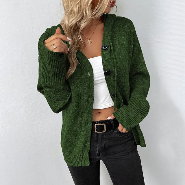 WW | Cozy Cardigan with Hood & Button Placket