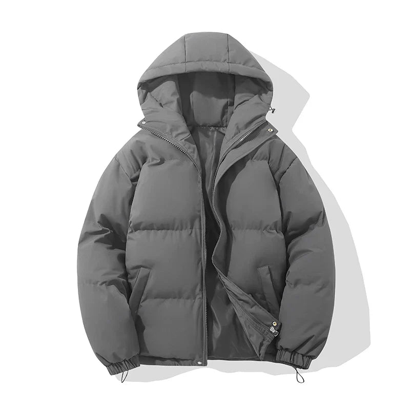 WW | Jacke Damen Hoher Kragen Kapuzen Reißverschluss Design Baumwollgefütterte Jacke