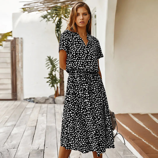 Florienne™ Vintage Shirt Dress with Waist Belt