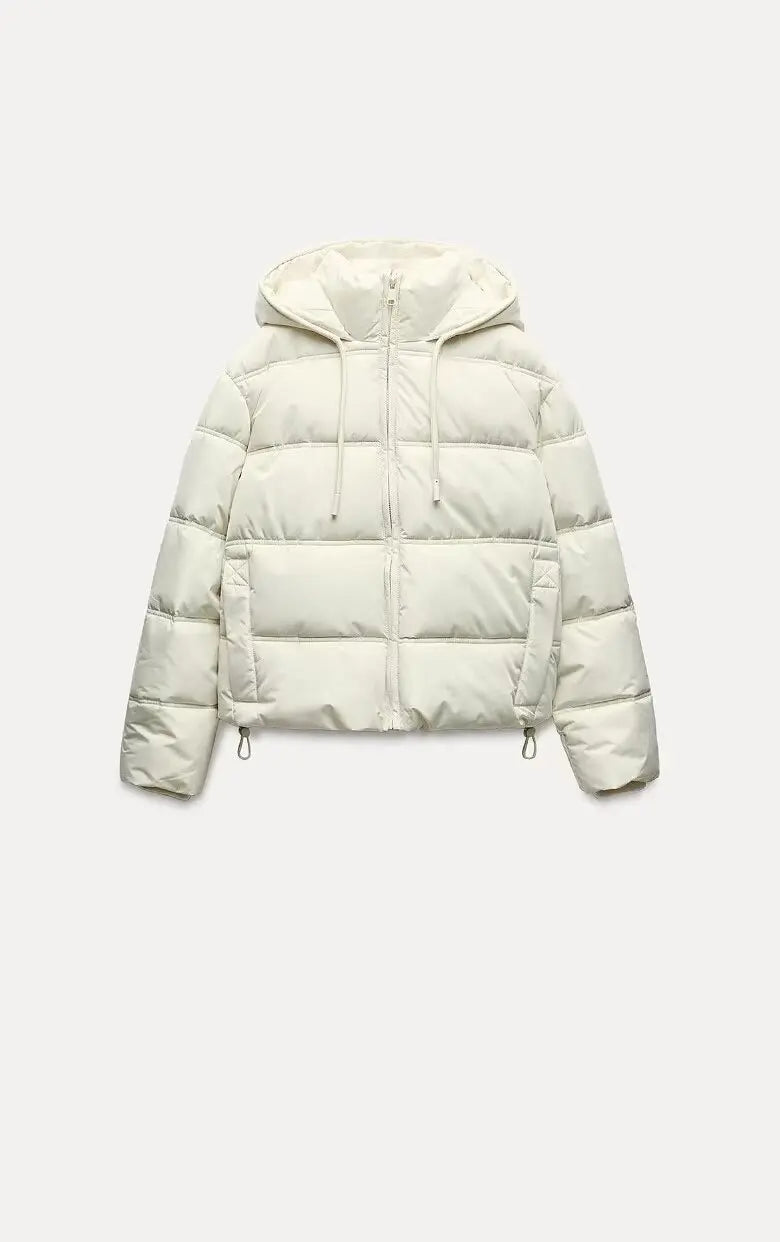 WW | Leisure Hooded Puffer Coat with Quilted Insulation