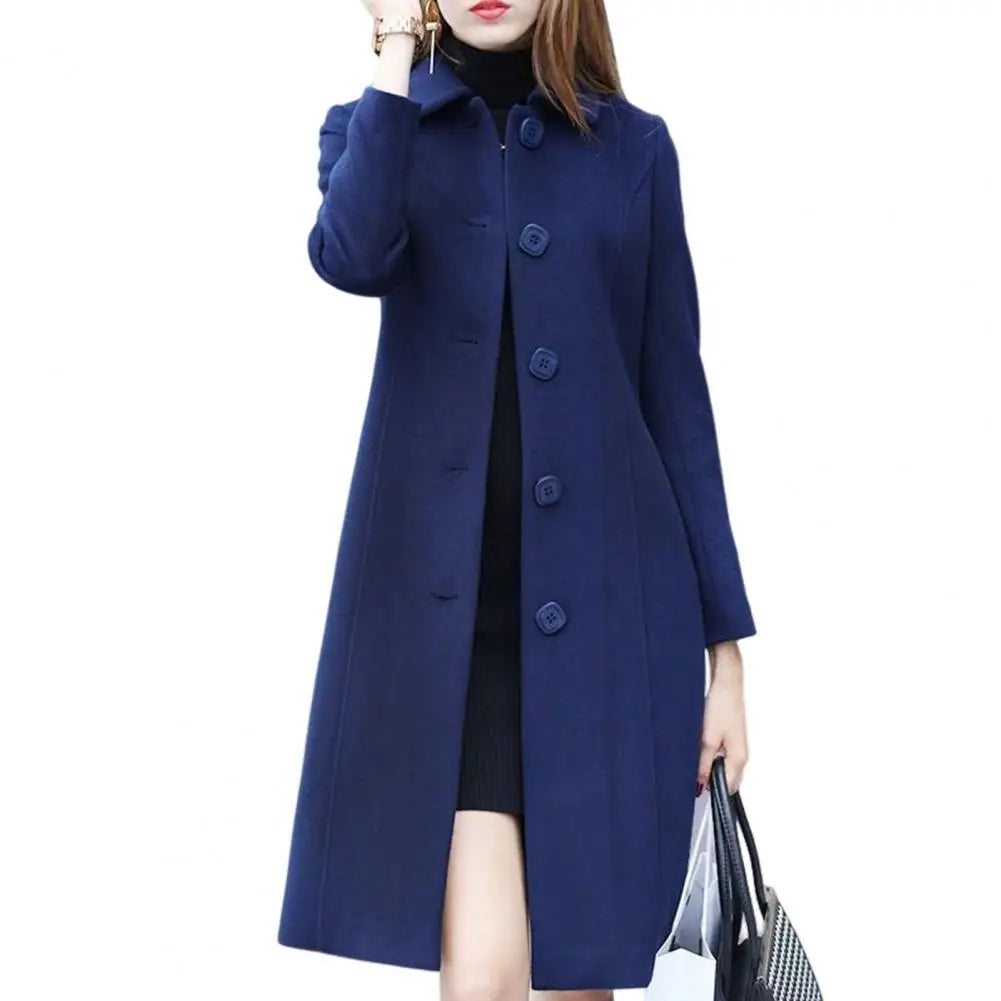 WW | Damen Lange Wollmantel Elegant & Warm Winteroberbekleidung