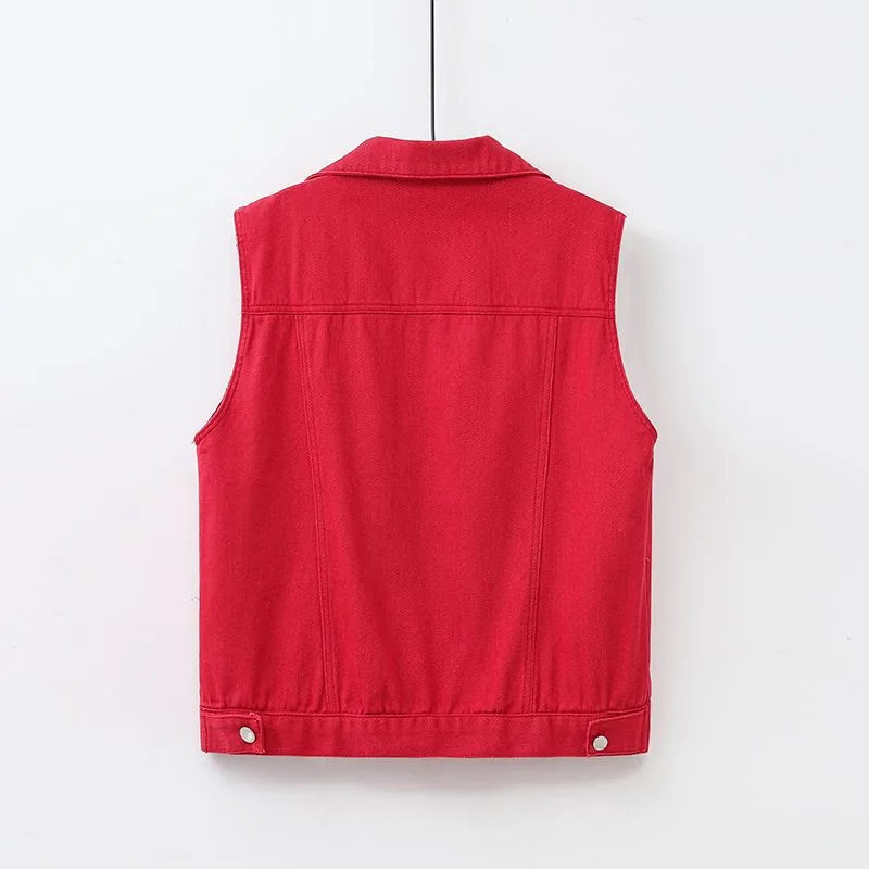 WW | Casual denim vest with pocket detail