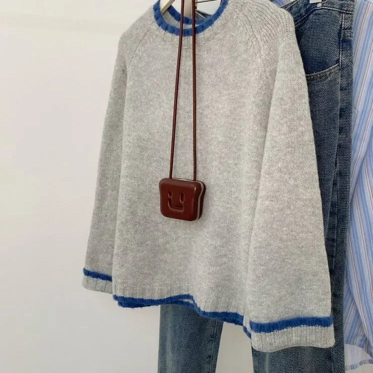 WW | Knitted sweater in a casual autumn style - Comfortable casual sweater with a round neck