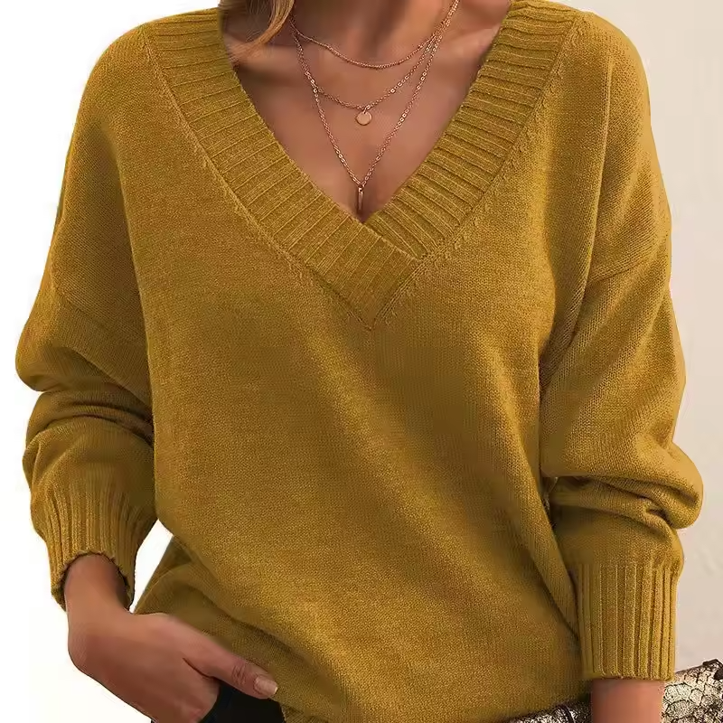 WW | Chic V-Neck Knitted Sweater