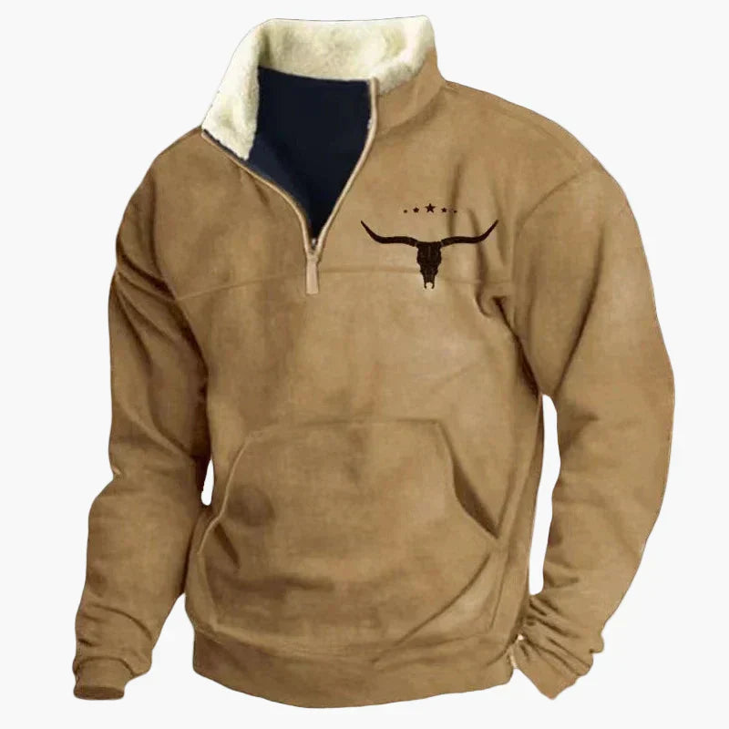 WW | Vintage Western Half-Zip Pullover mit Ethno-Muster für Outdoor und Freizeit