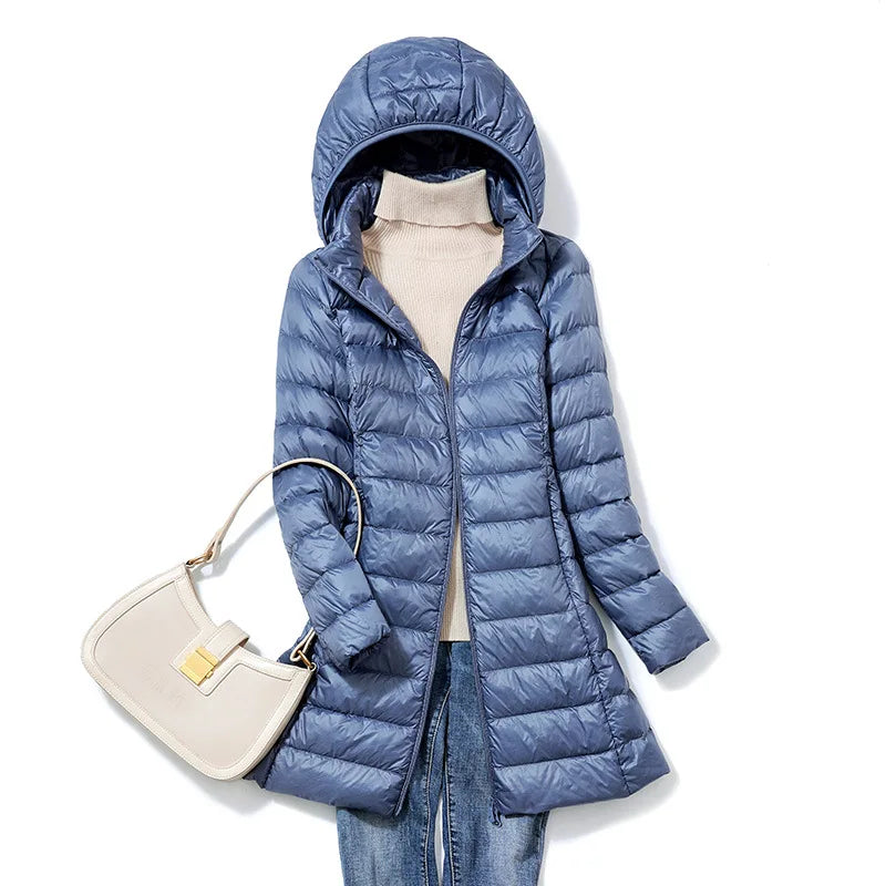 WW | Leichte Damen-Daunenjacke mit Abnehmbarer Kapuze