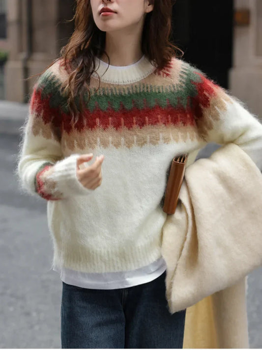 WW - Ugly Christmas Sweater - Thick knitted sweater with retro pattern