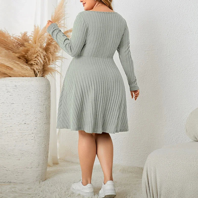 WW | Weiches Strickribbelkleid
