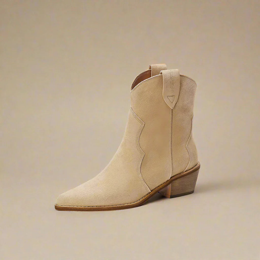 WW | Rindsleder Damen Wildleder Damen Stiefel Mit Absatz