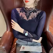 W&W - Turtleneck Lace Blouse