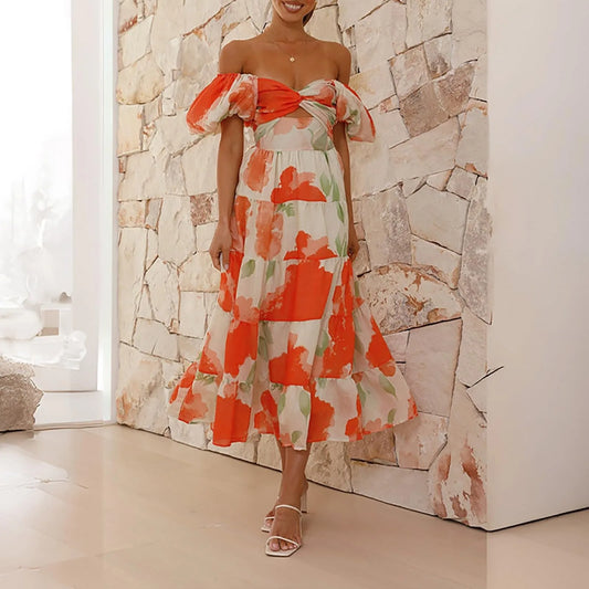 Mira | Floral, Formal V-Neck Maxi Dress