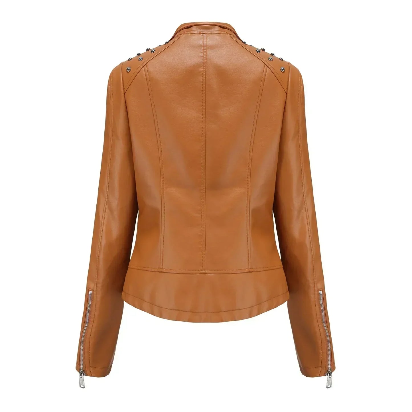 WW | Biker jacket with studded lapel collar