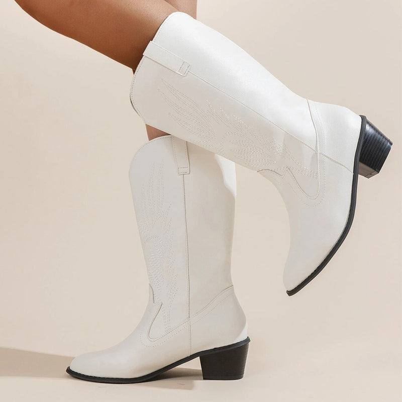 WW Cowboy-Stiefel | Hochwertige Damenstiefel mit Boho-Print