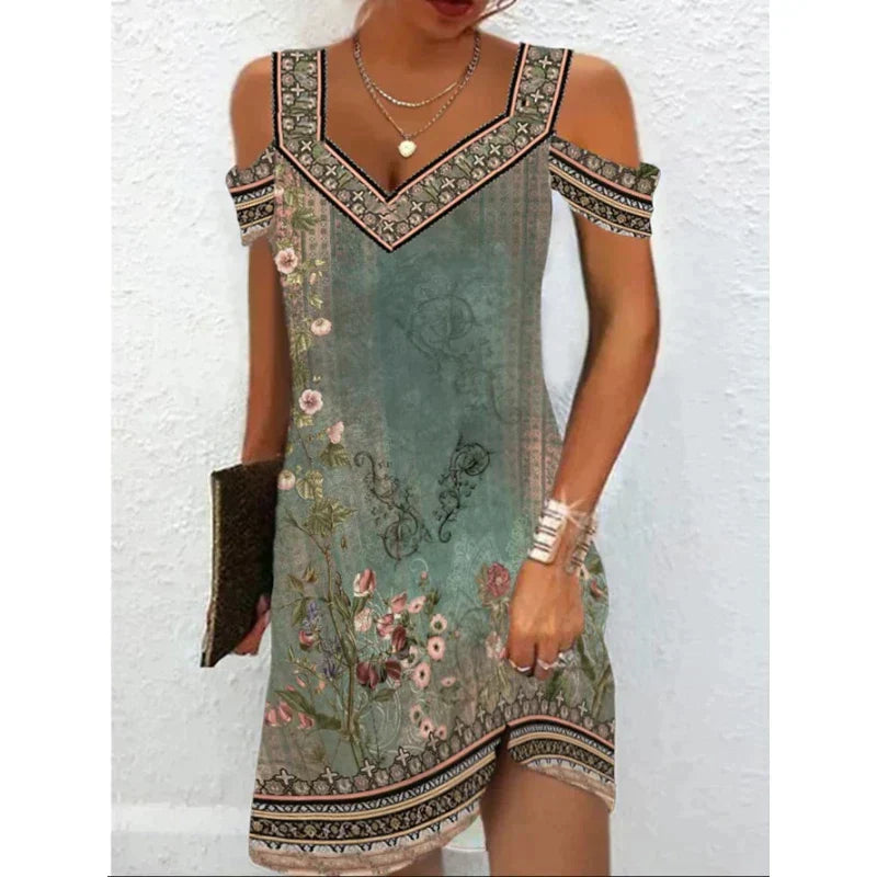 WW | Frühling/Sommer Vintage Kleid mit Schulter Ausschnitt