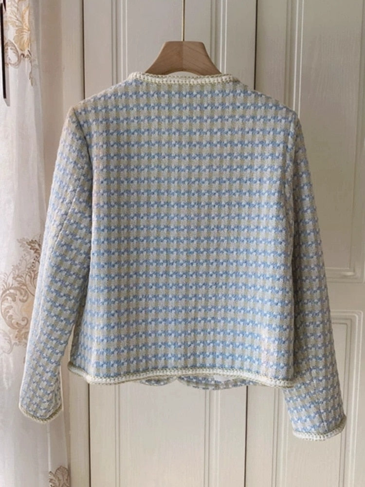 WW | Women's Tweed Plaid Short Jacket
