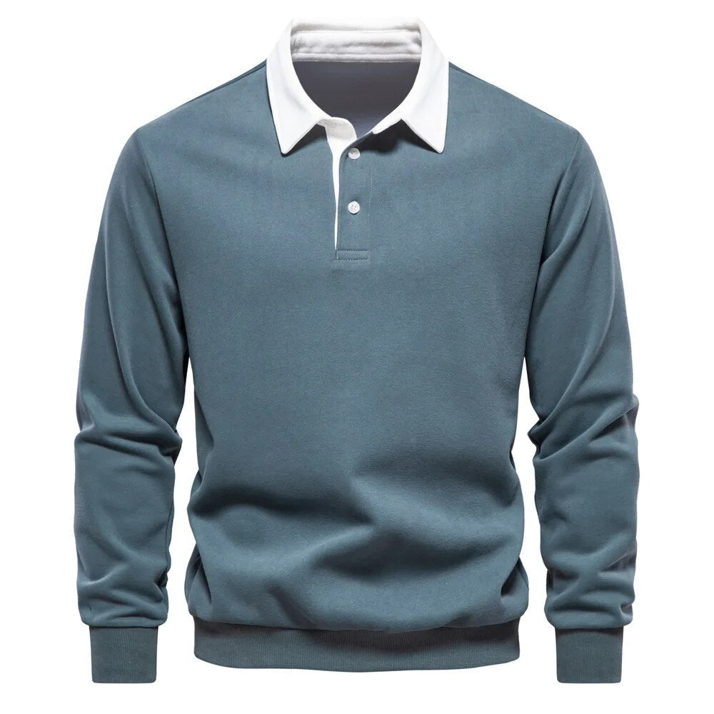 WW | Langarm-Polo-Kragen-Sweatshirt