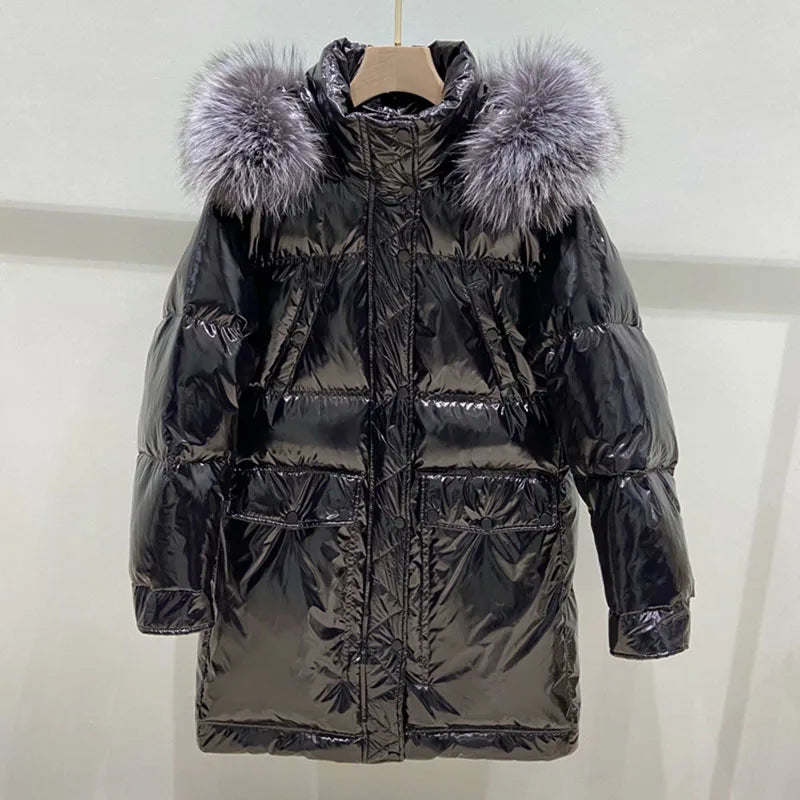 WW | Oversize-Parka mit Kapuze aus Kunstpelz für Frauen
