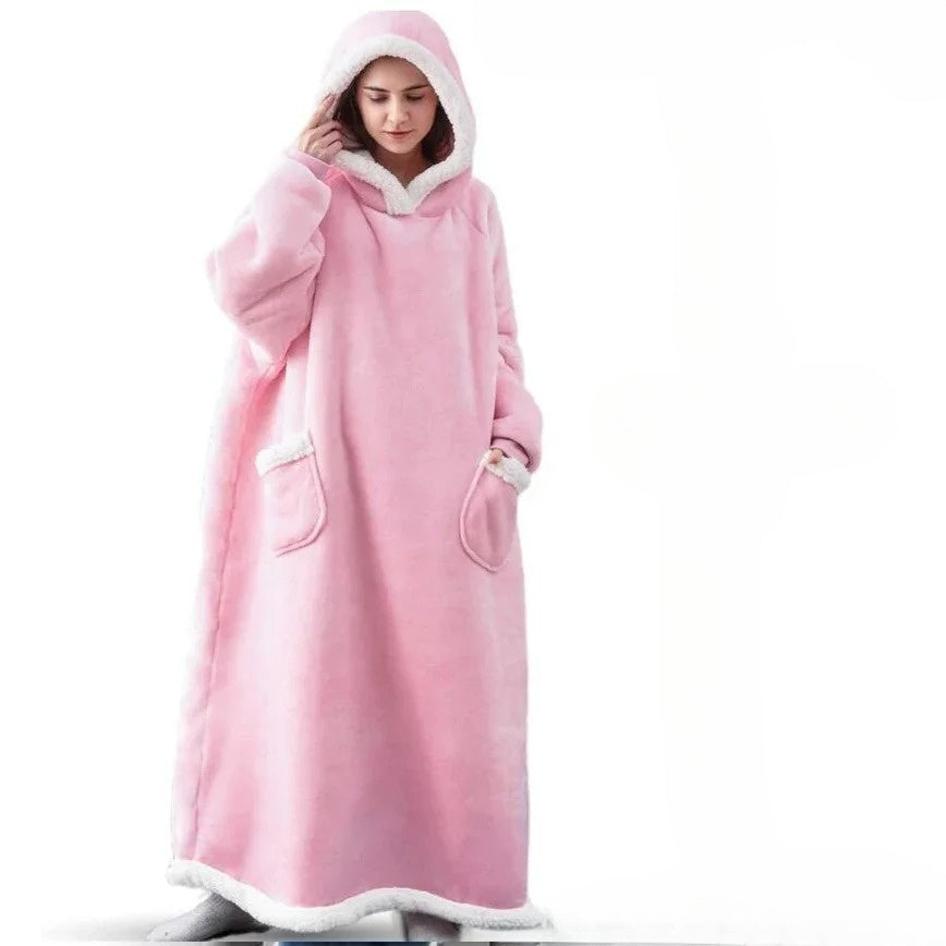 WW | Oversized Hoodie Blanket with Hood - Soft Fleece Pullover for Women & Men, Perfect for Home & Winter