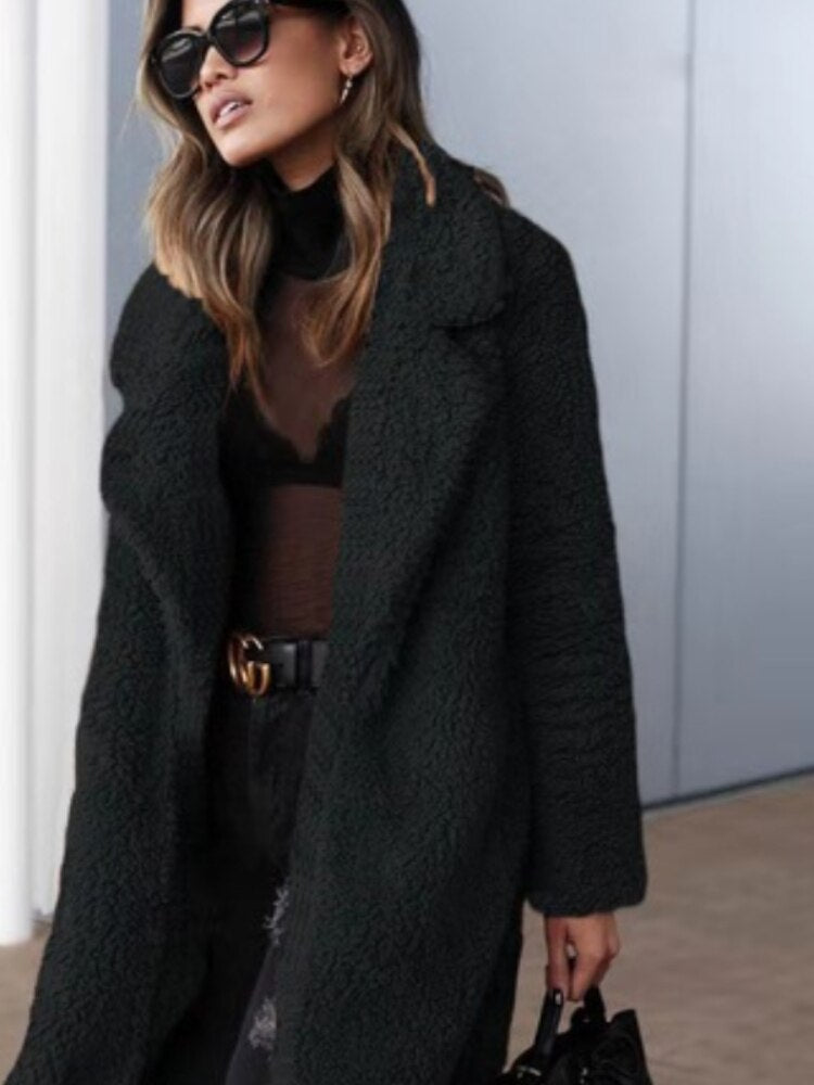 WW | Versteckt Tasche Teddy Mantel