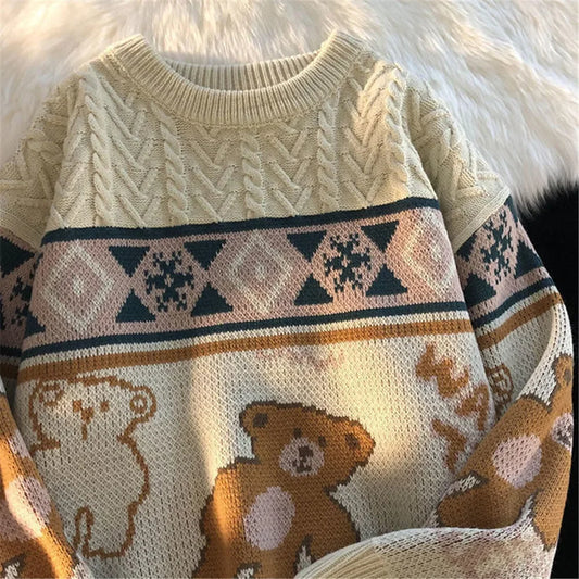 WW - Ugly Christmas Sweater - Cute Bear Couple Sweater
