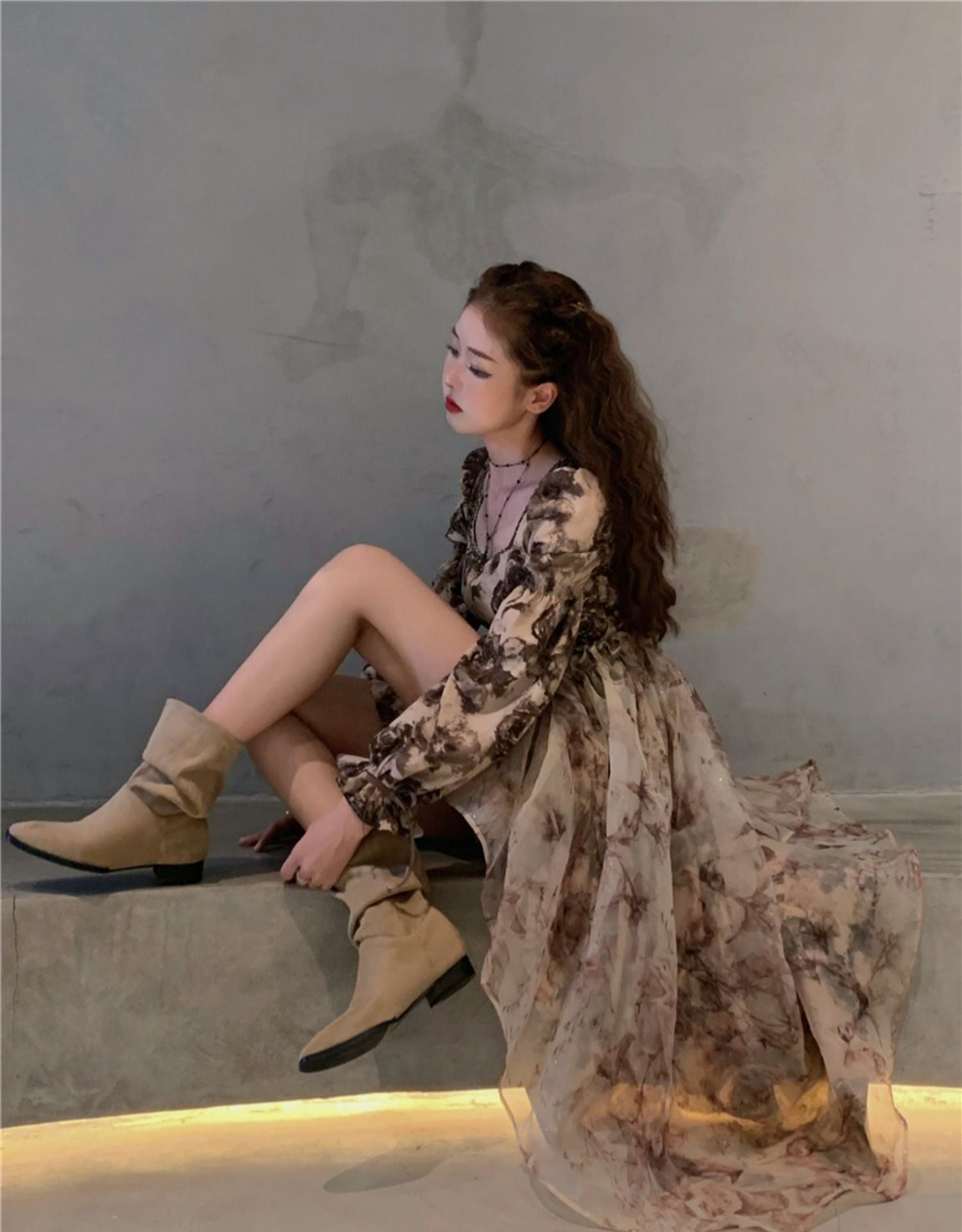 WW | Floral Fairy Princess Kleid mit Abnehmbarem High-Low Rockschicht