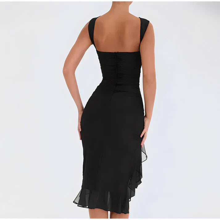 WW - Elegantes Bodycon-Kleid mit Rüschen