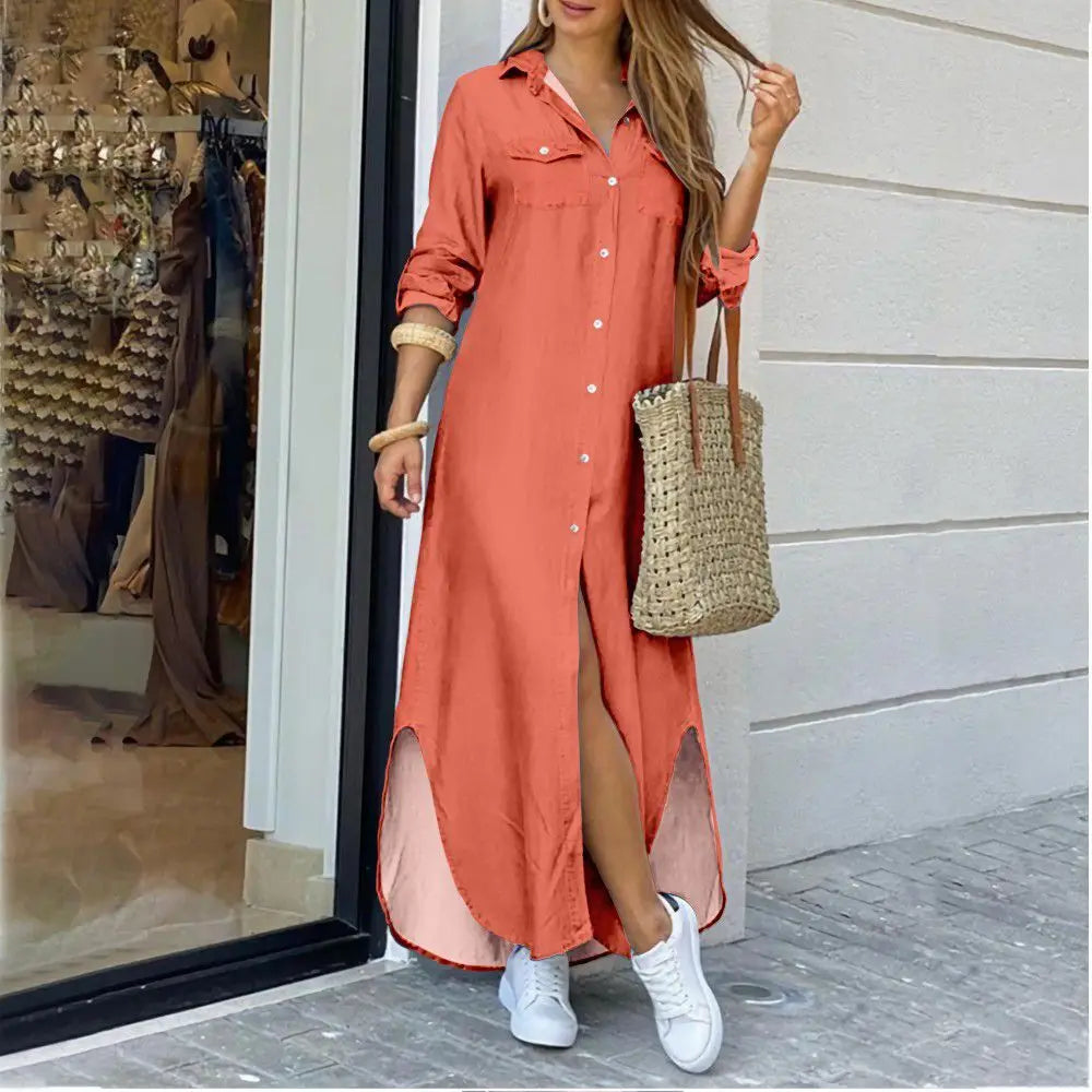 WW | Langes lässiges Hemdkleid