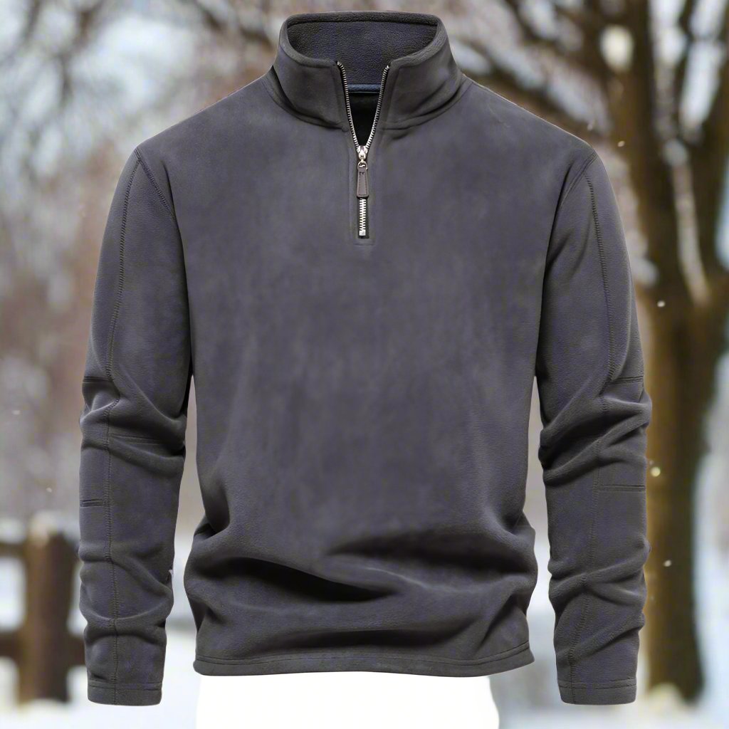 WW | Quarter-Zip Fleece Pullover Soft and Warm Long-Sleeved Casual Fit