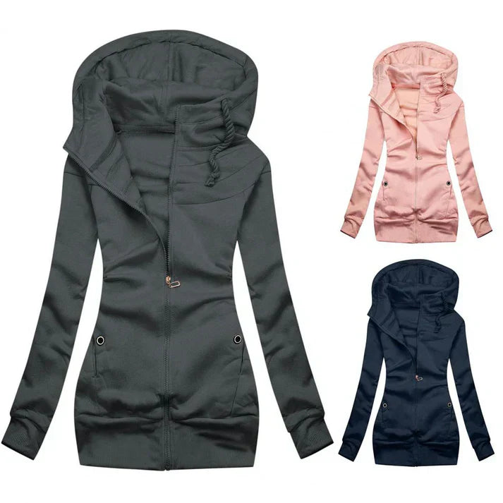 WW | Oversized Zip-Up Hoodie for Women with Fleece, Hood, and Zipper - Ideal for Everyday