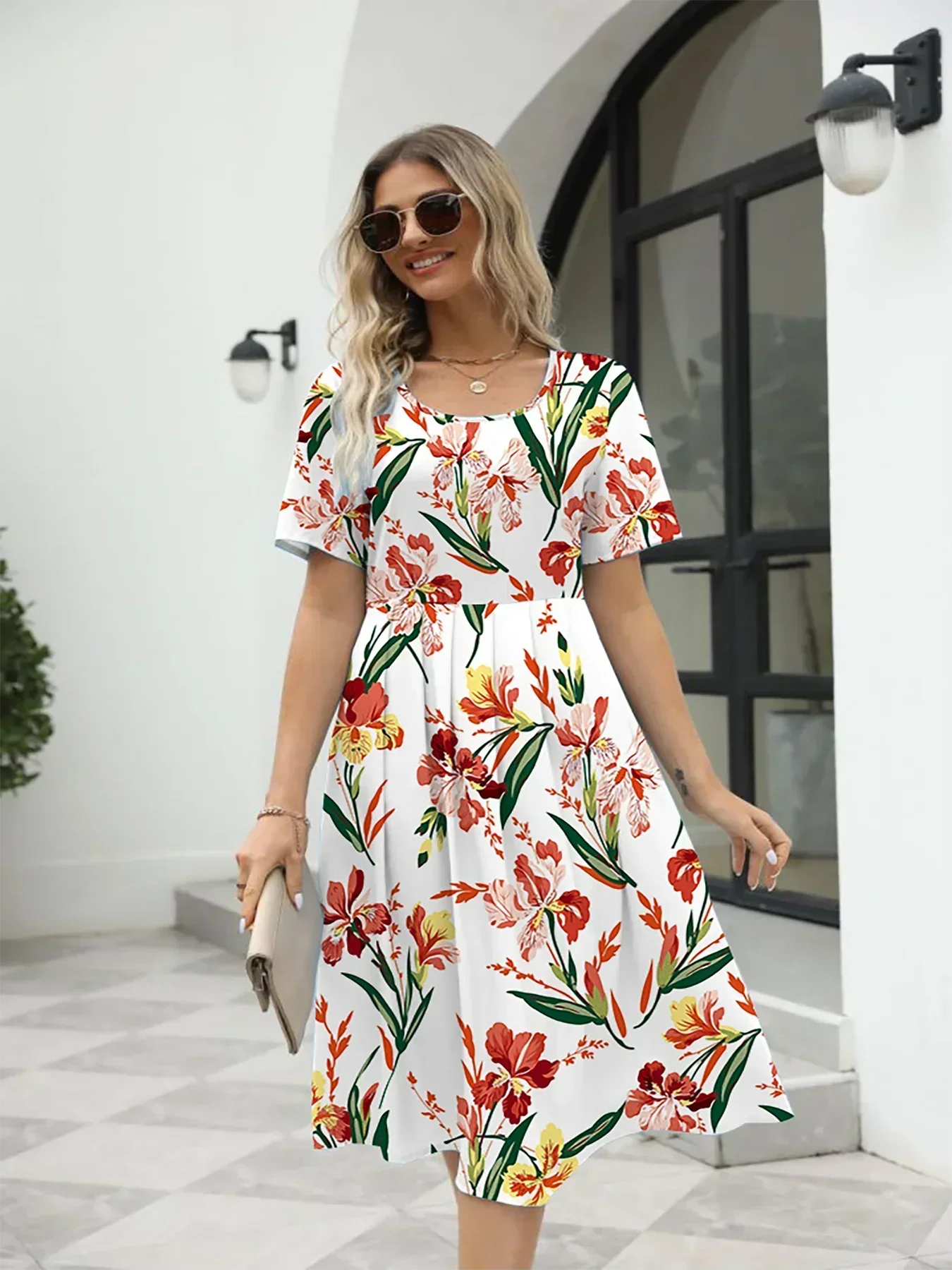Nuvella™ Printed Summer Dress with Zipper