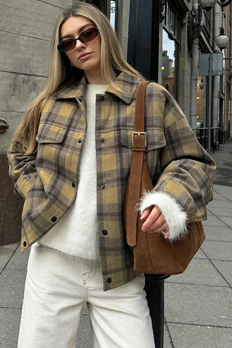 WW | kariert lässiger Reversjacke