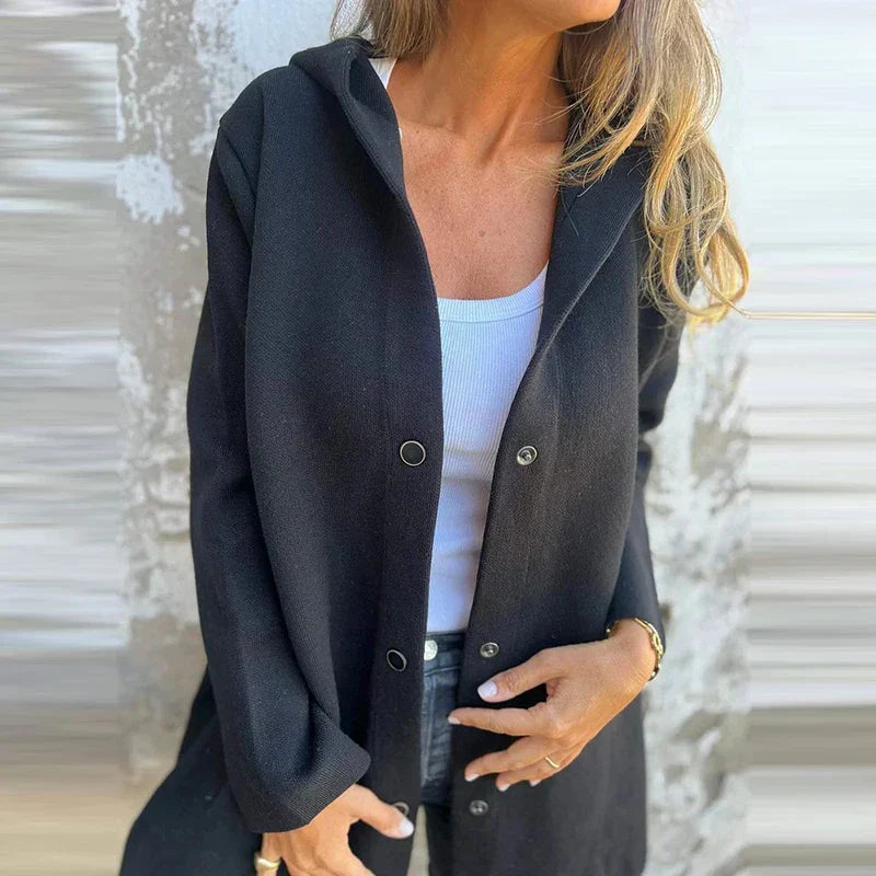 WW | Grey Hooded Jacket with Pockets for a Casual Style