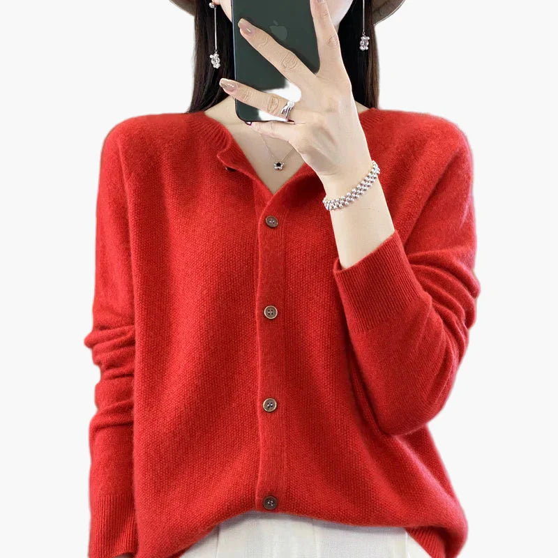 WW | Klassische Strickjacke Cardigan - Eleganter Alltags-Style für Büro & Freizeit