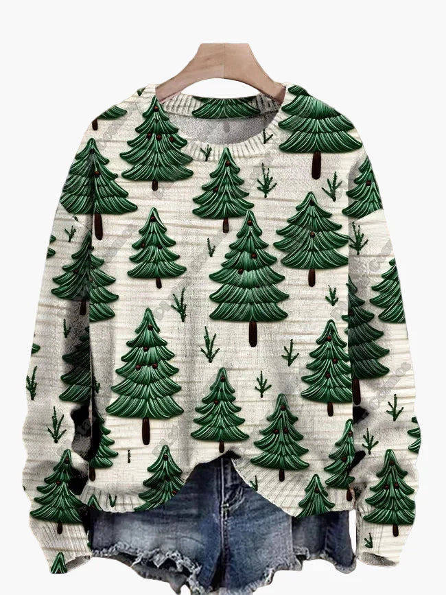 WW | Christmas sweater with festive 3D embroidery - Ideal for holidays, parties & winter
