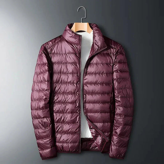 WW | Herren Winter Steppjacke mit hohem Kragen und Reißverschluss Design