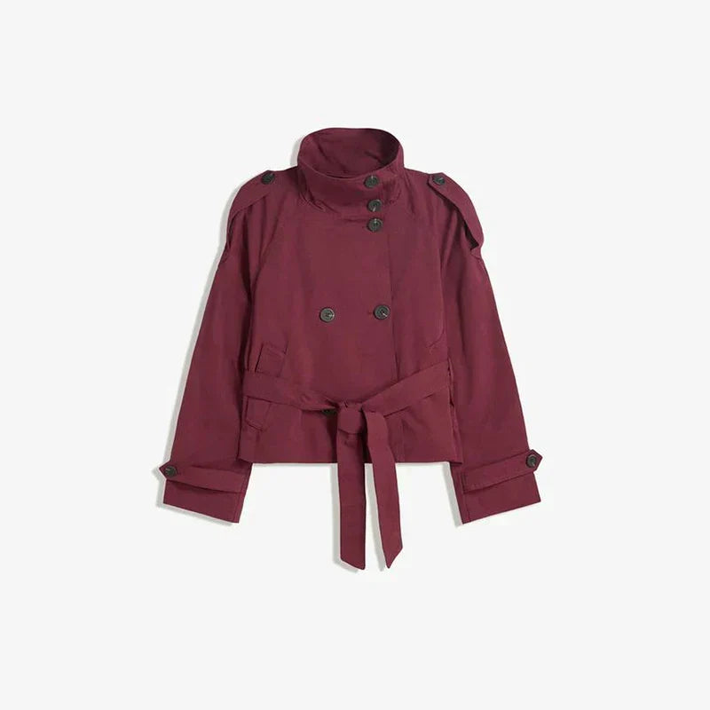 WW | Trenchcoat Damen Trenchcoat mit Einer Reihe Von Knöpfen und Gürtel