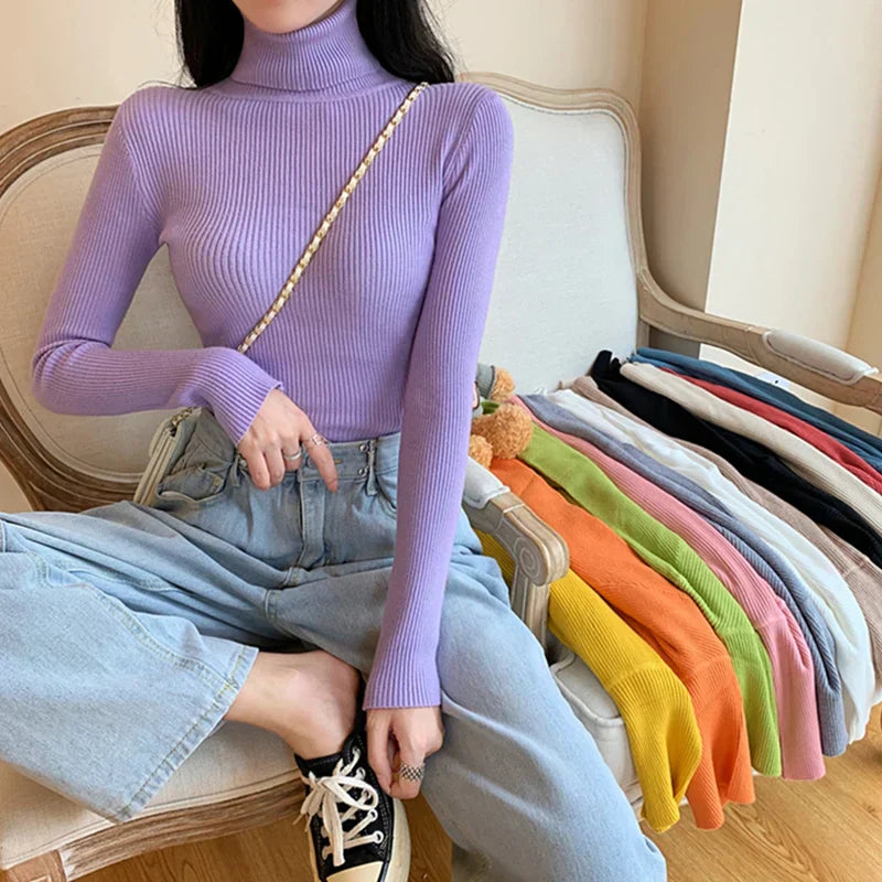 WW - Damen-Ripp-Turtleneck für elegante Raffinesse