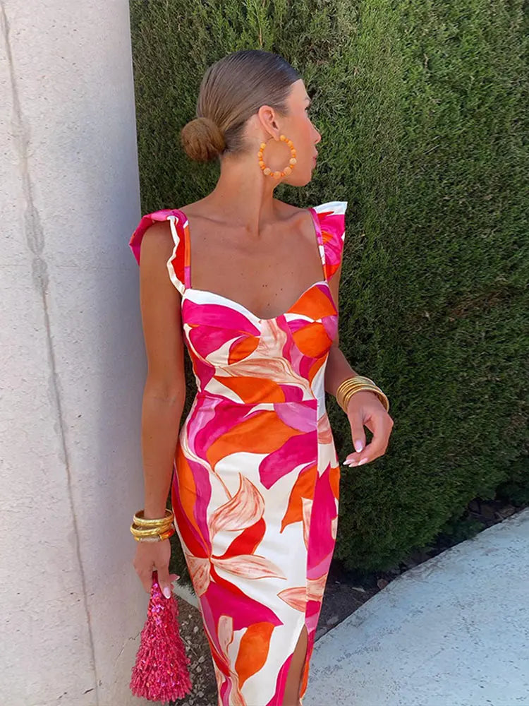 WW | with floral pattern and V-neck