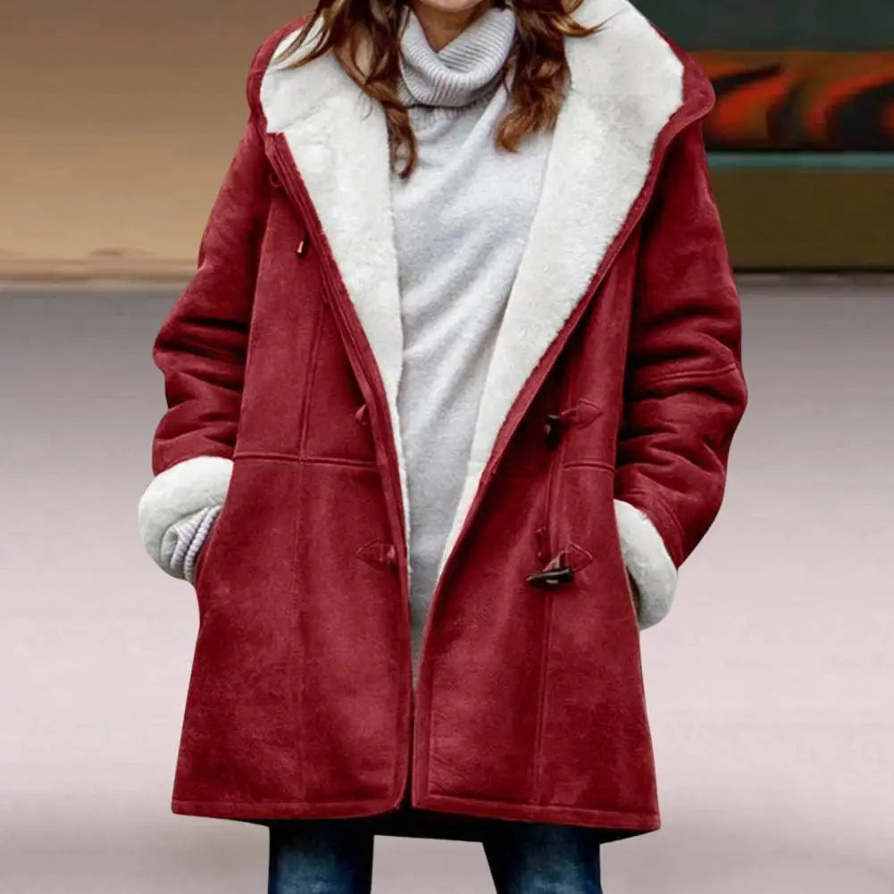 WW | Stylish Grey Fleece Hoodie Coat