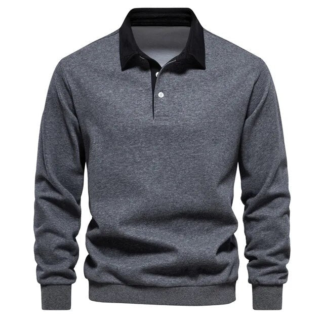 WW | Langarm-Polo-Kragen-Sweatshirt