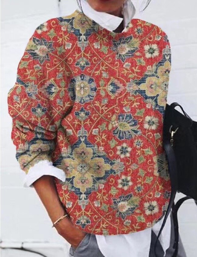 WW | Eleganter Damenpullover mit floralem Druck