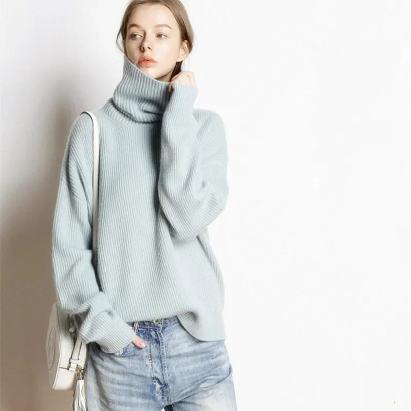 WW | Turtleneck Sweater Oversized Style for Leisure and Office