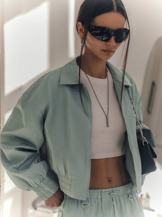 WW | Kurze Damenjacke in Mintfarbe