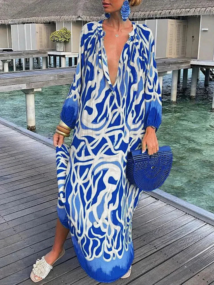 WW | Damen Tiefer V-Ausschnitt Dress