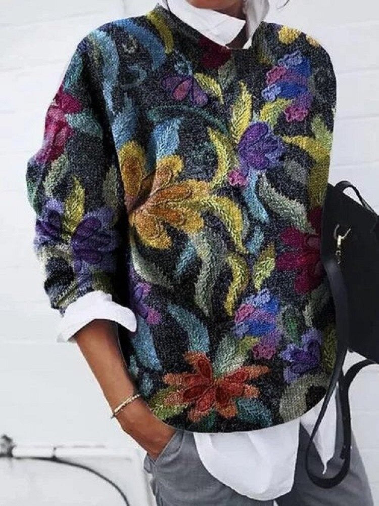 WW | Eleganter Damenpullover mit floralem Druck